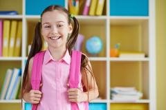 Schoolgirl in class